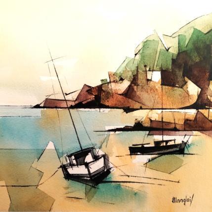 Gemälde MAREE BASSE 2 von Langlois Jean-Luc | Gemälde Figurativ Aquarell Marine