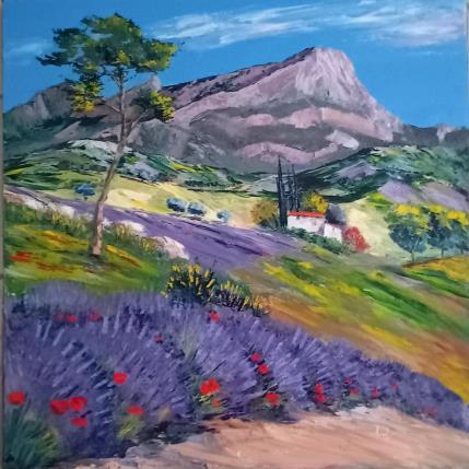 Peinture La Belle Sainte Victoire près d'Aix en Provence  par Degabriel Véronique | Tableau Impressionnisme Huile Paysages