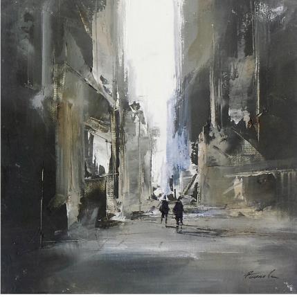 Peinture CRÉPUSCULE par Poumelin Richard | Tableau Figuratif Huile