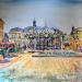 Gemälde Troyes Le grand Carrousel  von Hoffmann Elisabeth | Gemälde Figurativ Urban Aquarell