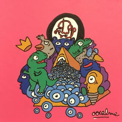 Painting Pink Pyramid by Oocalme | Painting Raw art Acrylic, Posca Animals