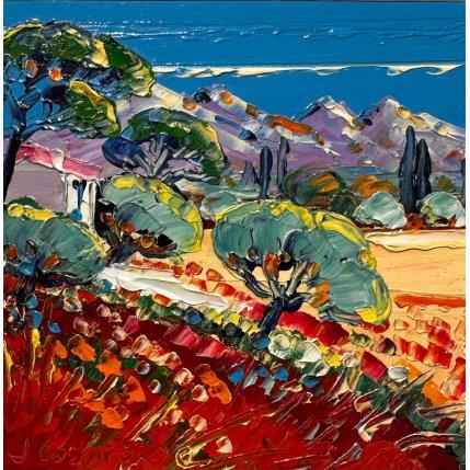 Peinture Vacances près d'Arles par Corbière Liisa | Tableau Figuratif Huile Paysages