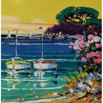 Painting Les 2 barques by Corbière Liisa | Painting Figurative Oil Landscapes, Pop icons