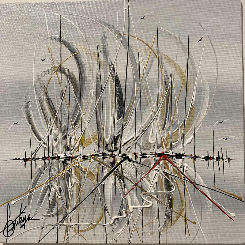 Painting La mer en Or by Fonteyne David | Painting Figurative Acrylic