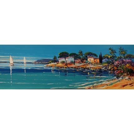 Pintura Sur la plage ensoleillée por Corbière Liisa | Pintura Figurativo Aceite Paisajes
