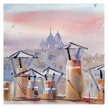 Peinture Les cheminées de Paris par Bailly Kévin  | Tableau Figuratif Aquarelle, Encre Architecture, Urbain