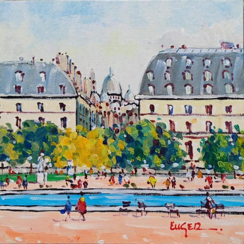Pintura LE SACRE COEUR DE MONTMARTRE, VU DU JARDIN DES TUILERIES por Euger | Pintura Figurativo Sociedad Urbano Life style Acrílico