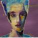 Pintura La dame en violet por Yavru Irfan | Pintura Figurativo Aceite
