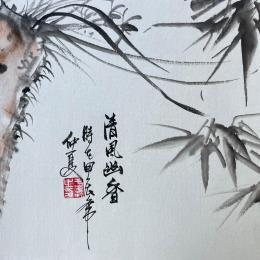 Painting Orchid  2 by Yu Huan Huan | Painting Figurative Ink Black & White, Nature, Pop icons