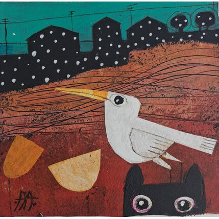 Gemälde Lules en el pueblo von Arias Parera Almudena | Gemälde Naive Kunst Acryl, Collage