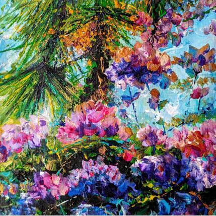 Peinture Rhodo et Palmiers par Amblard Florence | Tableau