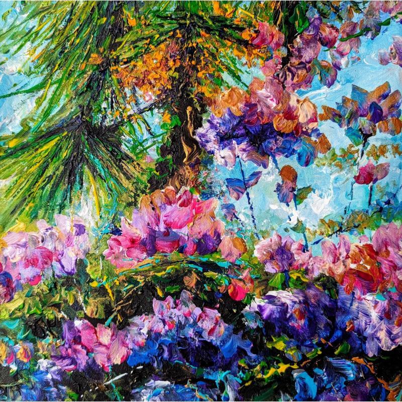 Peinture Rhodo et Palmiers par Amblard Florence | Tableau
