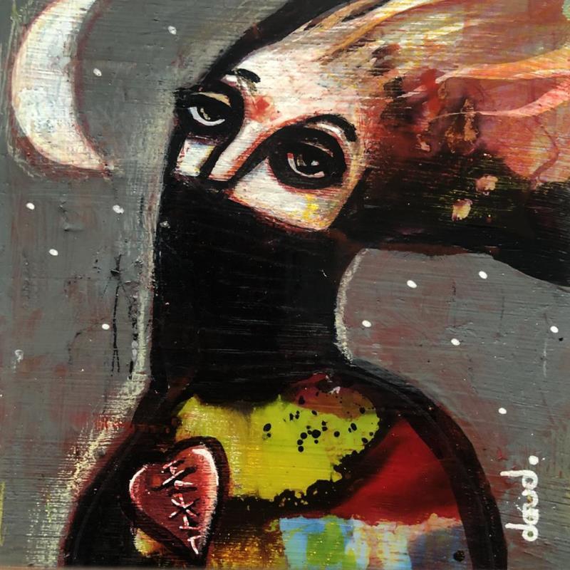 Painting Quand l'idiot regarde le doigt by Doudoudidon | Painting Raw art Portrait Life style Acrylic