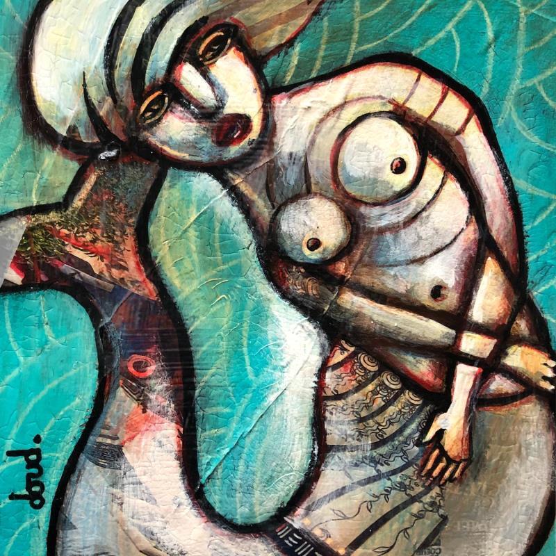 Painting Carré croisé by Doudoudidon | Painting Raw art Portrait Life style Nude Acrylic