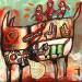 Painting Le loup boit trop de rouge by Doudoudidon | Painting Raw art Life style Animals Nude Acrylic
