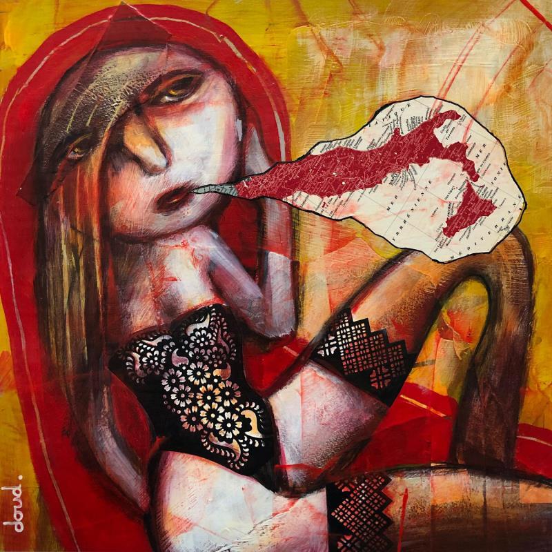 Painting L'italie à ma botte by Doudoudidon | Painting Raw art Portrait Nude Acrylic