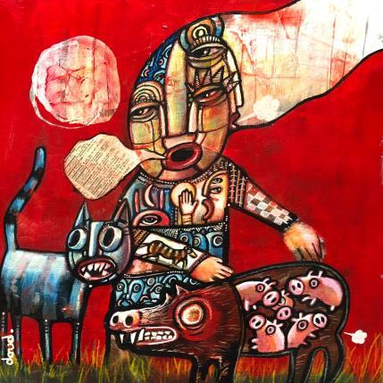 Painting Ménagerie désoxidante by Doudoudidon | Painting Raw art Acrylic Animals, Life style, Nude