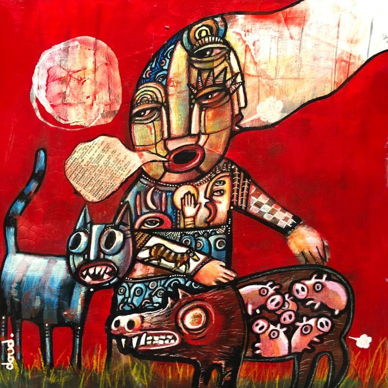 Painting Ménagerie désoxidante by Doudoudidon | Painting Raw art Life style Animals Nude Acrylic