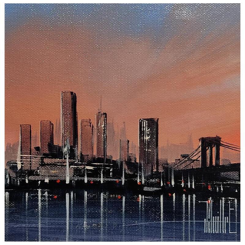 Painting Lueurs citadines by Guillet Jerome | Painting Figurative Urban Oil