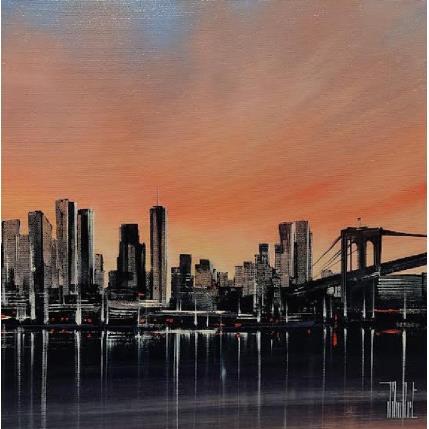 Peinture L'éveil de la ville par Guillet Jerome | Tableau Figuratif Huile Urbain