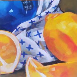 Gemälde blue and yellow von Ulrich Julia | Gemälde