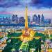 Painting Paris illuminé by Rigaux Régis | Painting Figurative Urban Oil