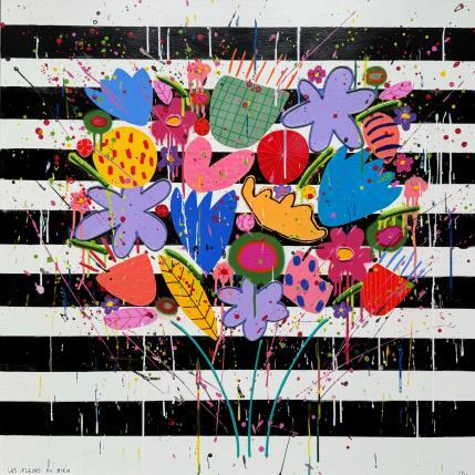 Pintura LES FLEURS DU BIEN por Mam | Pintura Pop art Acrílico Blanco y negro, Iconos pop, Naturalezas muertas