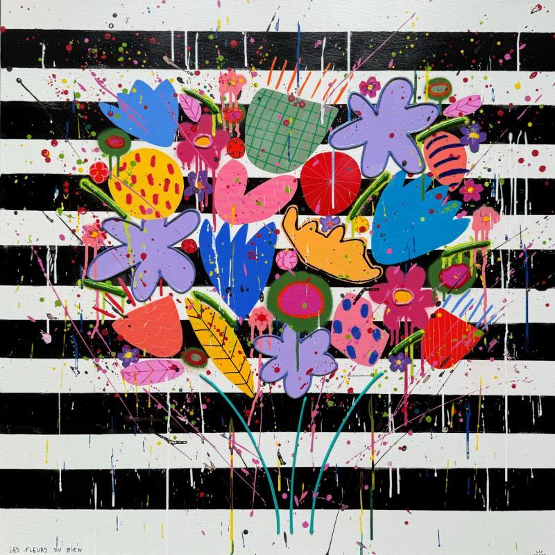 Pintura LES FLEURS DU BIEN por Mam | Pintura Pop art Iconos pop Naturalezas muertas Blanco y negro Acrílico