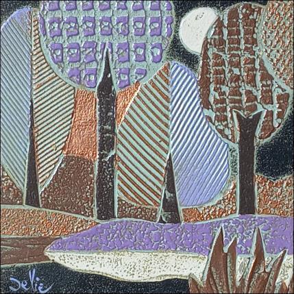 Peinture SUR LA RIVE par Devie Bernard  | Tableau Matiérisme Acrylique, Carton Paysages, Portraits