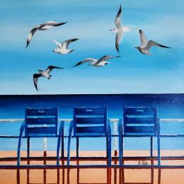 Peinture Les musiciens de la Prom' par Sie Evelyne | Tableau Figuratif Acrylique Scènes de vie