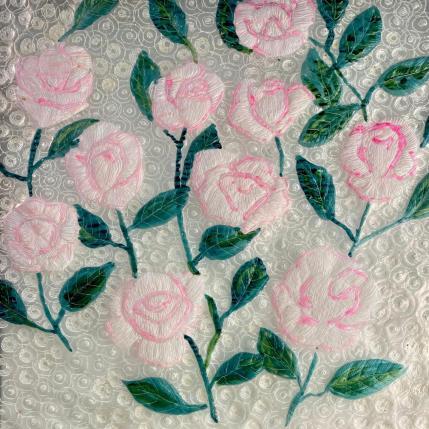 Peinture Roses tendres par Caviale Marie | Tableau Abstrait Minimaliste