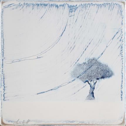 Peinture Sous un ciel diaphane #379 par ChristophL | Tableau Figuratif Acrylique, Bois, Encre Minimaliste, Paysages