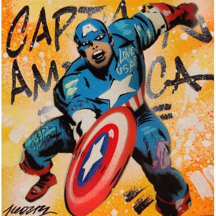 Painting Captain America by Lemoine Mael | Painting Pop-art Acrylic, Graffiti Pop icons