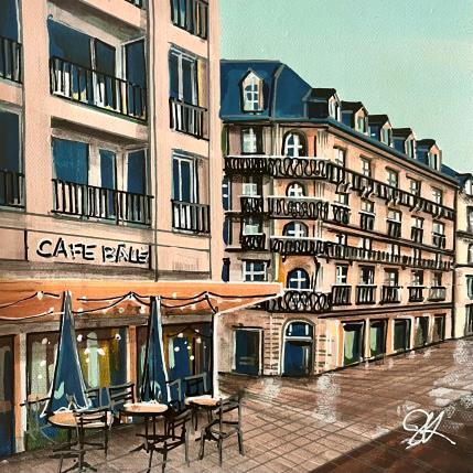 Painting Le café Bâle de Strasbourg by Touras Sophie-Kim | Painting Realism Acrylic Architecture, Landscapes, Pop icons, Urban