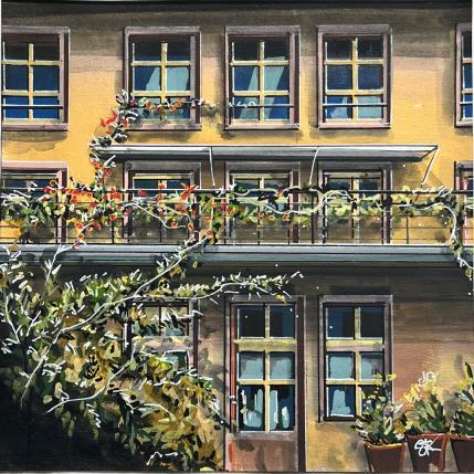 Painting Fenetre sur cour, Strasbourg by Touras Sophie-Kim | Painting Realism Acrylic Architecture, Landscapes, Urban