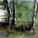 Painting Chemin au bord de la Loire by Gutierrez | Painting Impressionism Landscapes Watercolor