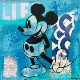 Gemälde Mickey  von Kikayou | Gemälde Pop-Art Acryl, Collage, Graffiti Pop-Ikonen