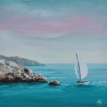 Peinture Journée d'été en mer par Blandin Magali | Tableau Figuratif Huile Paysages