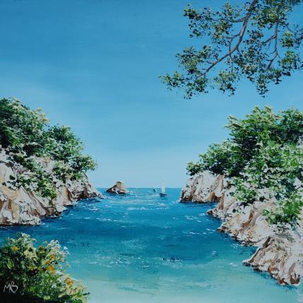 Peinture Cadre bleu par Blandin Magali | Tableau Figuratif Huile Paysages