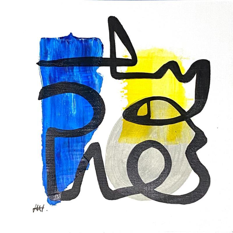 Painting July by the sea by Elliot Clara | Painting Abstract Marine Acrylic Ink