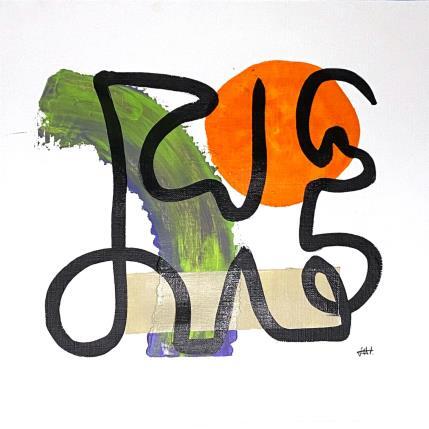 Painting Orange dance by Elliot Clara | Painting Abstract Acrylic, Ink