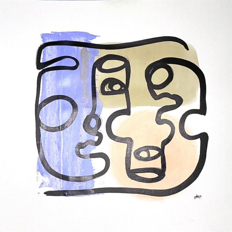 Painting Looking for you by Elliot Clara | Painting Figurative Portrait Acrylic Ink