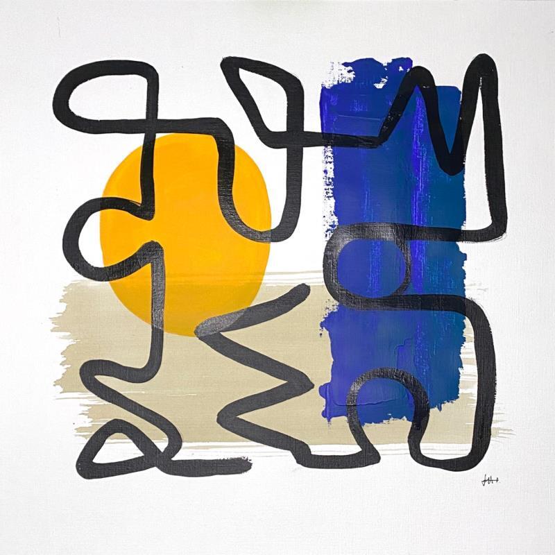 Painting Sunset on the ocean by Elliot Clara | Painting Abstract Acrylic Ink