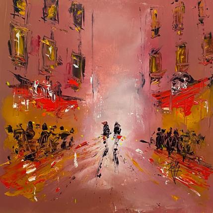 Peinture Balade en Ville par Raffin Christian | Tableau Figuratif Huile Urbain