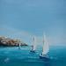 Painting Admirer les voiles by Blandin Magali | Painting Figurative Landscapes Oil