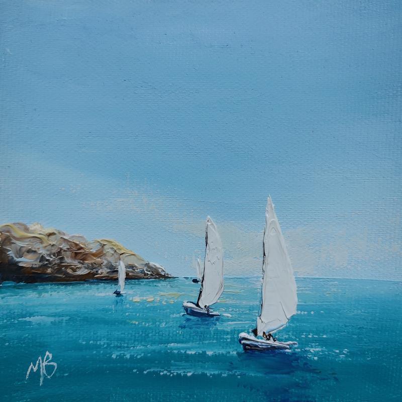 Painting Admirer les voiles by Blandin Magali | Painting Figurative Landscapes Oil