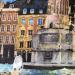Peinture Grand Place de Lille par G.C.Popartist | Tableau Pop-art Paysages Urbain Acrylique Collage Encre Upcycling