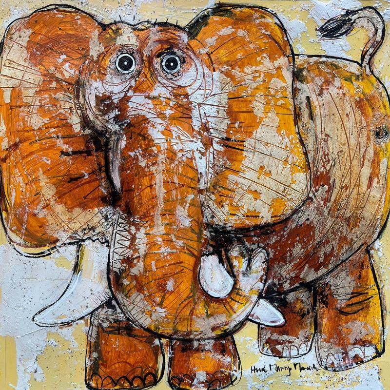 Peinture Elephant par Maury Hervé | Tableau Art Singulier Animaux