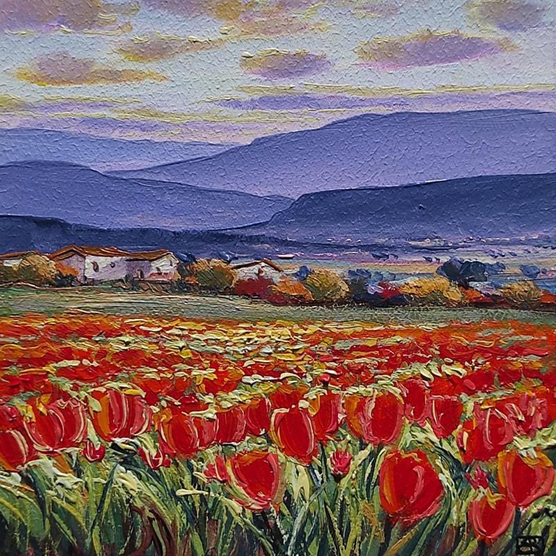 Peinture They dance with elegance par Requena Elena | Tableau Figuratif Paysages Huile