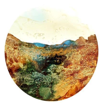 Painting Bronze Age 2142 by Depaire Silvia | Painting Abstract Acrylic Landscapes, Marine, Minimalist